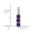 thumbnail image 7 of Auriga Fine Jewelry 14K White Gold 3-stone Amethyst and Diamond Pendant for Women (L-16.3mm, W-3.6mm), 7 of 7
