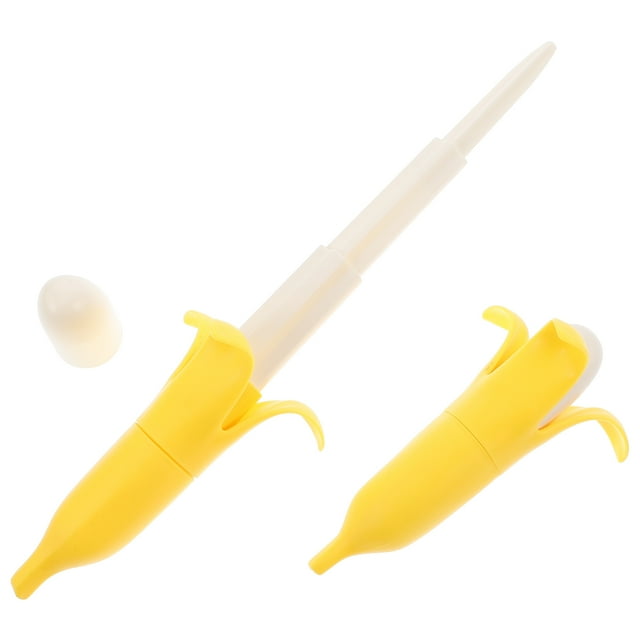 2 espadas retráctiles de plástico tipo plátano para niños, ideal como juguete de anime ninja para cosplay, ideal para entrenamiento y actuaciones, Halloween y fiestas de disfraces, color amarillo