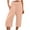 Pink, variant on Charella Women's Loose Wide Leg Five Points Pants High Waist Straight Capri Casual Short Pants Yellow,XL