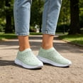 thumbnail image 4 of EKVAHL Women's Rhinestone Knit Sneakers, Slip-On Sock Sneaker Nurse Shoes, Breathable Mesh Orthopedic Non-Slip Sport Shoes, Arch Support Indoor Outdoor Walking Shoes Green, 4 of 6