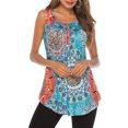 thumbnail image 1 of Minnieouse Camiseta de mujer Botón estampado Camiseta sin mangas Chaleco sin mangas Camiseta sin mangas Blusa sin mangas Prendas para la parte del cuerpo Sol, Azul, XXL, 1 of 4