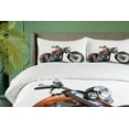 thumbnail image 3 of Ambesonne Cartoon Duvet Cover Sets, Motorbike Adventure, 2-King, Orange Black, 3 of 6