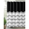 thumbnail image 2 of Shower Curtain Grey Waves Bathroom Curtains with Hooks, Waterproof Fabric Black Chevron Stripe Bath Shower Curtains Set for Bathroom Bathtubs Decor 36x72 Inch, 2 of 8