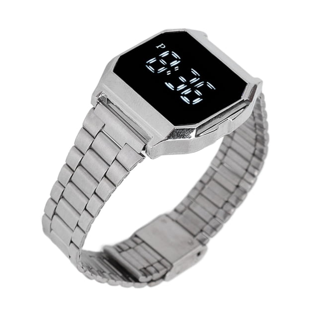 ROLOJ LED, RELOJ Deportivo Digital Con Pantalla Tactil Conarma Aarma, Cronógrafo, Función de Luz Nocturna, Correa de Acero inoxidable, Para Uso Diario, Reloj, LED, Roloj