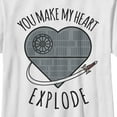thumbnail image 2 of Boy's Star Wars Valentine Death Star Heart  Graphic Tee White X Small, 2 of 4