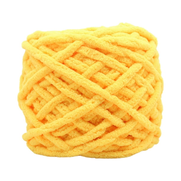 Hilo de chenilla grueso CLLC para ganchillo, hilo de felpa suave y esponjoso de color blanco lechoso, hilo de chenilla grueso y suave para mantas, ideal para principiantes en ganchillo y punto, 100 g