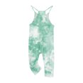 thumbnail image 2 of Odeerbi Teen Girls Summer Jumpsuit Tie-dye Bib Overalls Casual Sleeveless Rompers Long Pants with Pockets 5-14 Years Green, 2 of 6