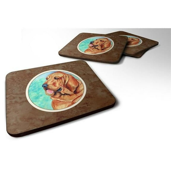Bloodhound Foam Coaster, 3.5 x 0.25 x 3.5 in. - Set of 4