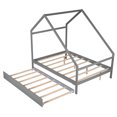 thumbnail image 4 of Full Size Wooden House Bed With Twin Size Trundle, No Box Spring Needed, 4 of 7