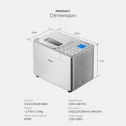 Cuckoo Artisan Pro Bread Maker – Stainless Steel, 17 Menu Options, Auto Fruit & Nut Dispenser, 3 Crust Levels (CBM-AAB101S)