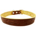 thumbnail image 2 of Tooled Genuine Leather Dog Collar Fits 13"-17" Neck, Amstaff, Boxer, Dalmatian, 2 of 3
