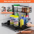thumbnail image 2 of 2 Pack Under Sink Organizers and StoragePull Out Cabinet Organizer 2-Tier Sliding Out Kitchen Basket Sink Shelf Cabinet Organizers Adjustable L Shape Counter Organizers for Bathroom Kitchen Black, 2 of 6