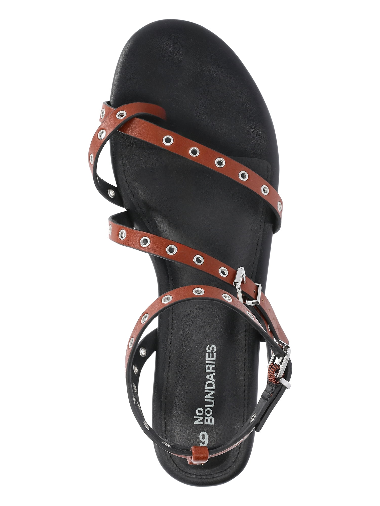 No Boundaries Women's Strappy Flat Sandals