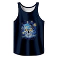 thumbnail image 3 of Tank Tops Men Funny Graphic Sleeveless Crewneck T Shirts Casual Beach Summer Athletic Muscle Breathable Vests Dark Blue L, 3 of 3