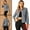 Grey, variant on INSPIRE CHIC Women's Jackets Long Sleeve Faux Suede Trucker Motorcycle Jacket Khaki M