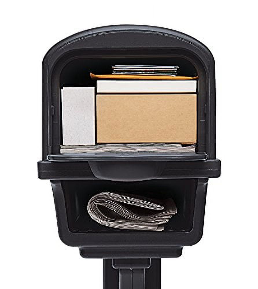 Architectural Mailboxes Gentry All-in-One, Large, Plastic, Mailbox and Post Combo, Black, GGC1B00AM