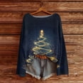 thumbnail image 4 of WTOBBY Women's Christmas Holiday Print Knit Sweater Top, Long Sleeve Round Neck Casual Pullover, Festive Seasonal Tops for Fall and Winter Outfits and Holiday Parties,Black L, 4 of 4