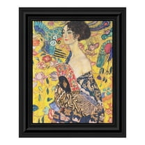 Lady With a Fan by Gustav Klimt, Framed Wall Art Print, Bright, Colorful Gustav Klimt Art, Living Room or Office Wall Art, 11x14, 2429