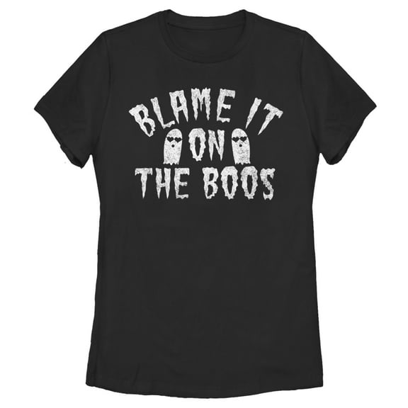 Women's Lost Gods Halloween Blame It on the Boos  Graphic Tee Black Small