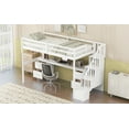 thumbnail image 5 of LOOM Twin Size Loft Bed Frame with Built-in Desk and Double Storage Drawers,White, 5 of 9