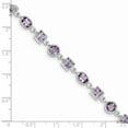 thumbnail image 2 of Sterling Silver Amethyst Bracelet - 7 Inch - Lobster Claw - Measures 7mm Wide, 2 of 2