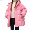thumbnail image 2 of Liyamei Girls Hooded Padded Jacket with Zipper for Winter Warm Mid Length Coat Size 5-6 Years, 2 of 6
