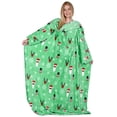 thumbnail image 2 of Catalonia Wearable Blanket with Sleeves and Pocket, Cozy, Soft Fleece Blanket Robe for Adult Women and Men, Green Santa and Deer Pattern, 73" x 51", 2 of 7