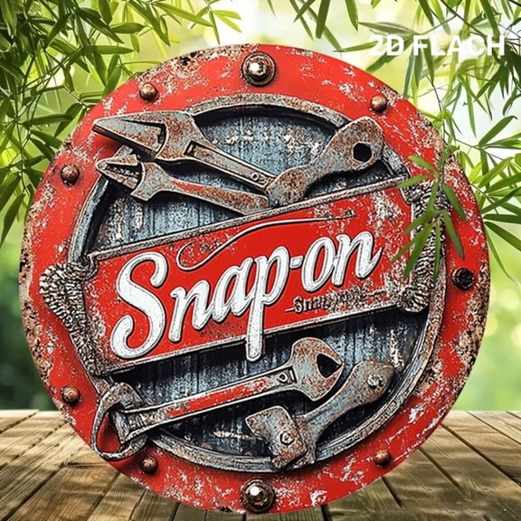 HELLOYOUNG Engravable Aluminum Sign 19.69 Inch Vintage Round Metal Wall Art, Industrial 2D Flat Plaque for Bar Cafe Garden Decor