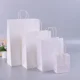 thumbnail image 4 of Bolsas de regalo de papel Kraft con asas, 10/20/30/50 unidades, para compras, manualidades, color marrón y blanco, para fiestas, suministros navideños, 4 of 5