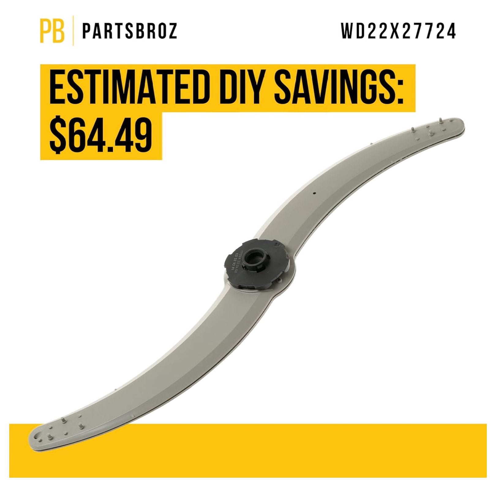 WD22X27724 WD22X33499 Dishwasher Lower Spray Arm - Compatible With Hotpoint - Replaces AP7219298 WD22X26621 WD22X10091 GDF550PSR3SS GDT530PGP5WW GDT530PSP4SS GDT550PYR3FS