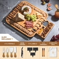 thumbnail image 3 of Charcuterie Boards Gift Set - Bamboo Cheese Board Set Charcuterie Tray & Serving Platter for Hosting & Entertaining, Wooden Cheese Platter, Kitchen Gifts for Women, Gifts for Home, Wedding & Birthday, 3 of 3