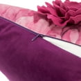 thumbnail image 5 of JWH Floral Face Decorative Pillow Cover with 3D Flower Accents 18x18inch Burgundy and Purple Cushion Cover for Room Decor, 5 of 7
