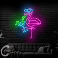 thumbnail image 2 of C-CRAFT Flamingo Drink Cocktail Neon Led Light Up 35 inch for Cocktail Home Bar Wall Decor, 2 of 5