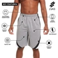 thumbnail image 5 of Zupo 4 Pack: Men's Active Performance Quick-Dry Athletic Basketball Workout Gym Knit Shorts with Pockets Medium, Set B, 5 of 7
