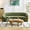 Green, variant on 92" Modern Curved Sofa 4-Seater Boucle Couches with Pleated Skirt for Living Room Bedroom  Apartment,Orange