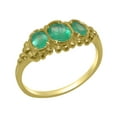 thumbnail image 1 of LBG British Made 18k Yellow Gold Real Genuine Emerald Womens Promise Ring - 33 size options - Size 8.25, 1 of 6