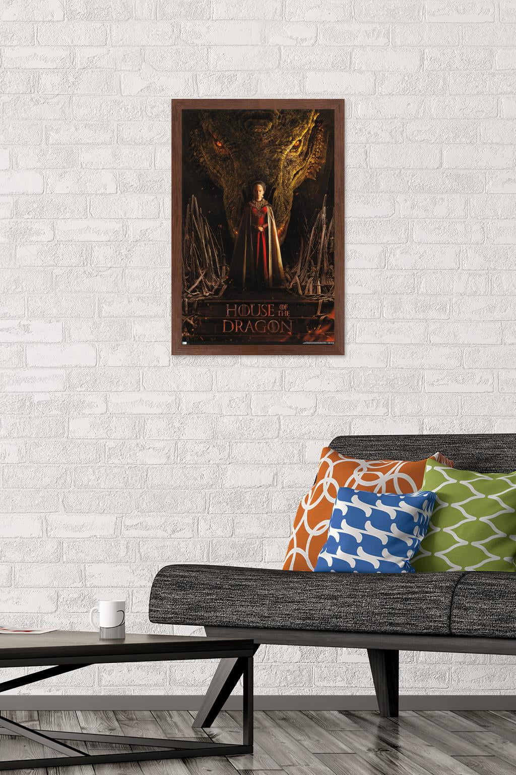 House of the Dragon - Rhaenyra Dragon Head One Sheet Wall Poster, 14.725" x 22.375" Framed