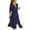 Navy, variant on YanHoo Women's Linen Dresses Single Breasted Lapel Drawstring Shirt Dress Loose Casual Solid Maxi Dress