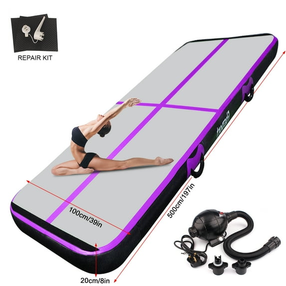 Fbsport Green 16ft/5m *1m*0.2m Inflatable Air Track Tumbling Gymnastic Mat Floor Home Training W/ Pump