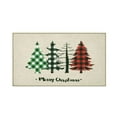 thumbnail image 2 of Beige Xmas Tree Christmas Welcome Doormat, Winter Home Decor 0.39IN Low-Profile Switch Rug Door Mat Floor Mat for Indoor Outdoor 16*24Inch C, 2 of 6