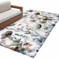 thumbnail image 2 of 2.7x5 Area Rugs, Blue Grey Pink Spring Floral Non-Skid Rubber Backing Large Rectangle Rugs - Living Room Bedroom Home Office, Watercolor Botanical Indoor Floor Mat Carpets Washable Rug, 2 of 9