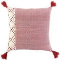 thumbnail image 1 of HomeRoots 403472 Ivory & Red Accent Stitch Color Block Throw Pillow, 1 of 1