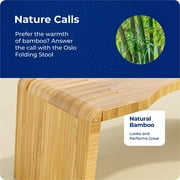 Squatty Potty Adults Foldable Bathroom Squat Stool, Oslo Folding Bamboo, 7 inches Collapsible, Easy-to-clean, Brown