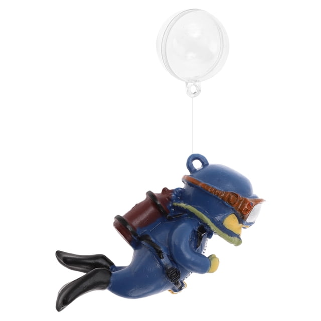 Decoraciones de Acuario de Buceador Únicas, Decoraciones Flotantes para Peceras, Divertido Decorado de Peces Flotantes, 1 Juego Azul
