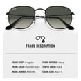 thumbnail image 3 of Ray-Ban RB3548 HEXAGONAL Square-Round Shaped Non-Polarized Sunglasses for Men & Women - Includes Official RAYBAN Eyewear Kit - Ideal Formal & Casual Wear Sunglasses - Grey Gradient Lens, 3 of 7