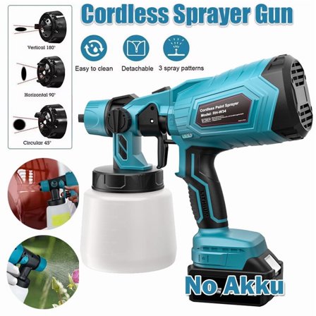 Cordless Spray Gun Fence Wall Paint Sprayer Electric Airless HVLP For Makita 18V
