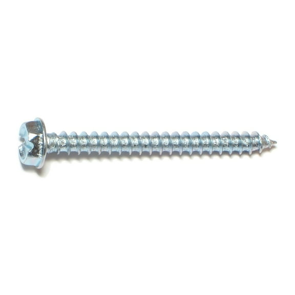 #10 x 2" Zinc Slotted Hex Washer Head Sheet Metal Screws (20 pcs.)