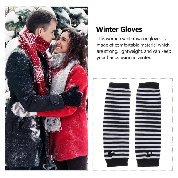 WHAMVOX Winter Arm Warmers Long Fingerless Gloves Made of for Cozy Winter Use Multi Color Black Size Suitable for All
