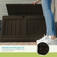 thumbnail image 4 of Suncast Coffre de Terrasse de Rangement Extérieur en Résine Moyen de 50 Gallons avec Siège, Java, 4 of 8