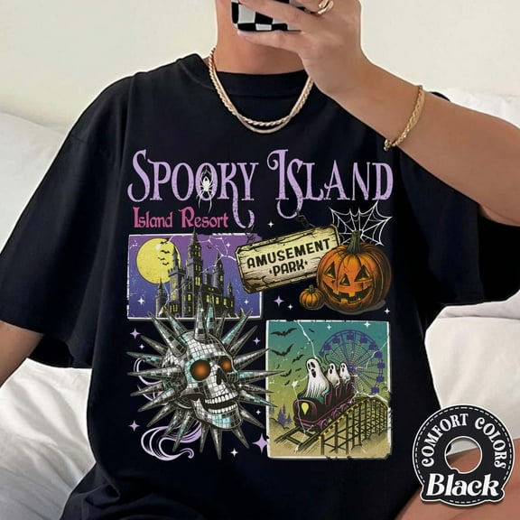Spooky Island Gildan Shirt, Retro Spooky Island Shirt, Disco Skull Cartoon Halloween Movie T Shirt, 90s Nostalgia Tee for Movie Fan